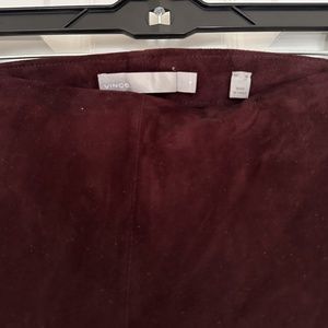 Vince Suede pants in deep burgundy color, Size Medium